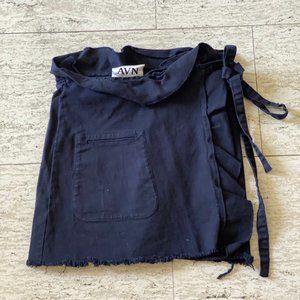 AVN Black Denim Wrap Skirt
